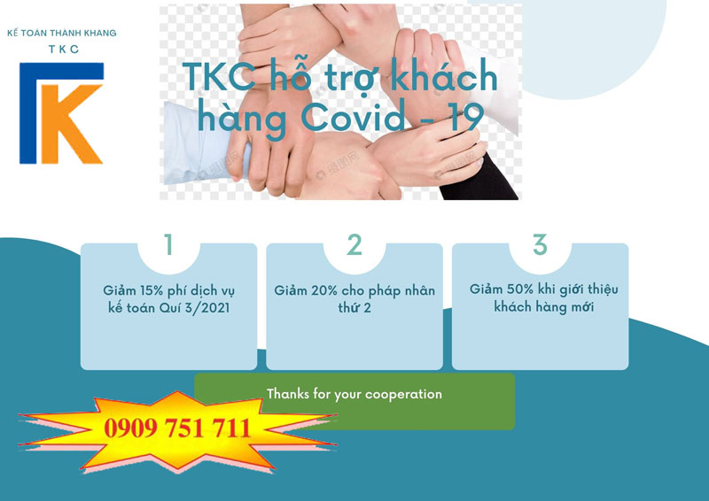 Kế Toán Thành Khang (TKC) hỗ trợ khách hàng trong đại dịch Covid-19