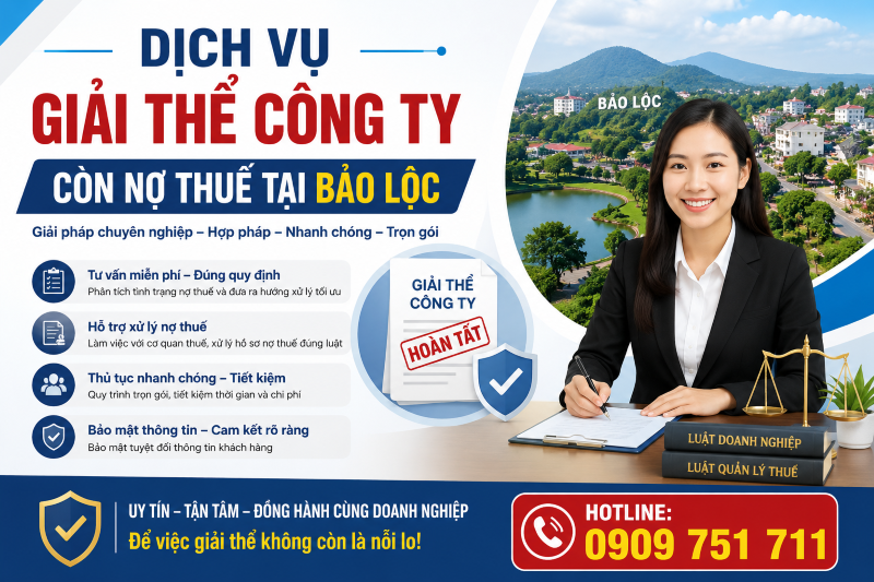 Dịch vụ giải thể công ty còn nợ thuế tại Bảo Lộc – Hỗ trợ trọn gói