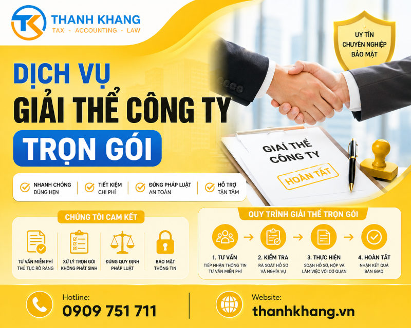 Dịch Vụ Giải Thể Công Ty Trọn Gói Nhanh Gọn, Chi Phí Tốt | Thành Khang