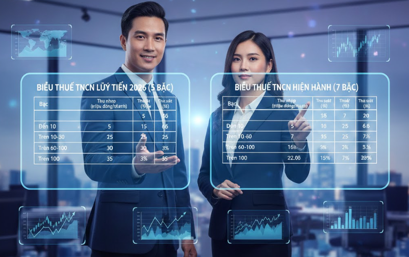 Luật Thuế TNCN 2025: Chính Thức Áp Dụng Biểu Thuế 5 Bậc Mới